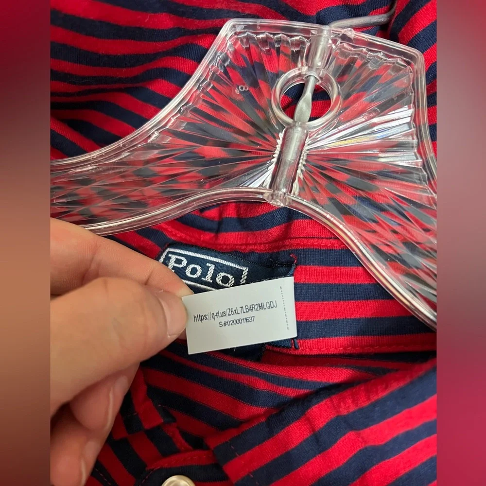 Polo Ralph Lauren Men’s Striped Casual Polo Shirt Size XXL NWT Red and Navy - Picture 12 of 12